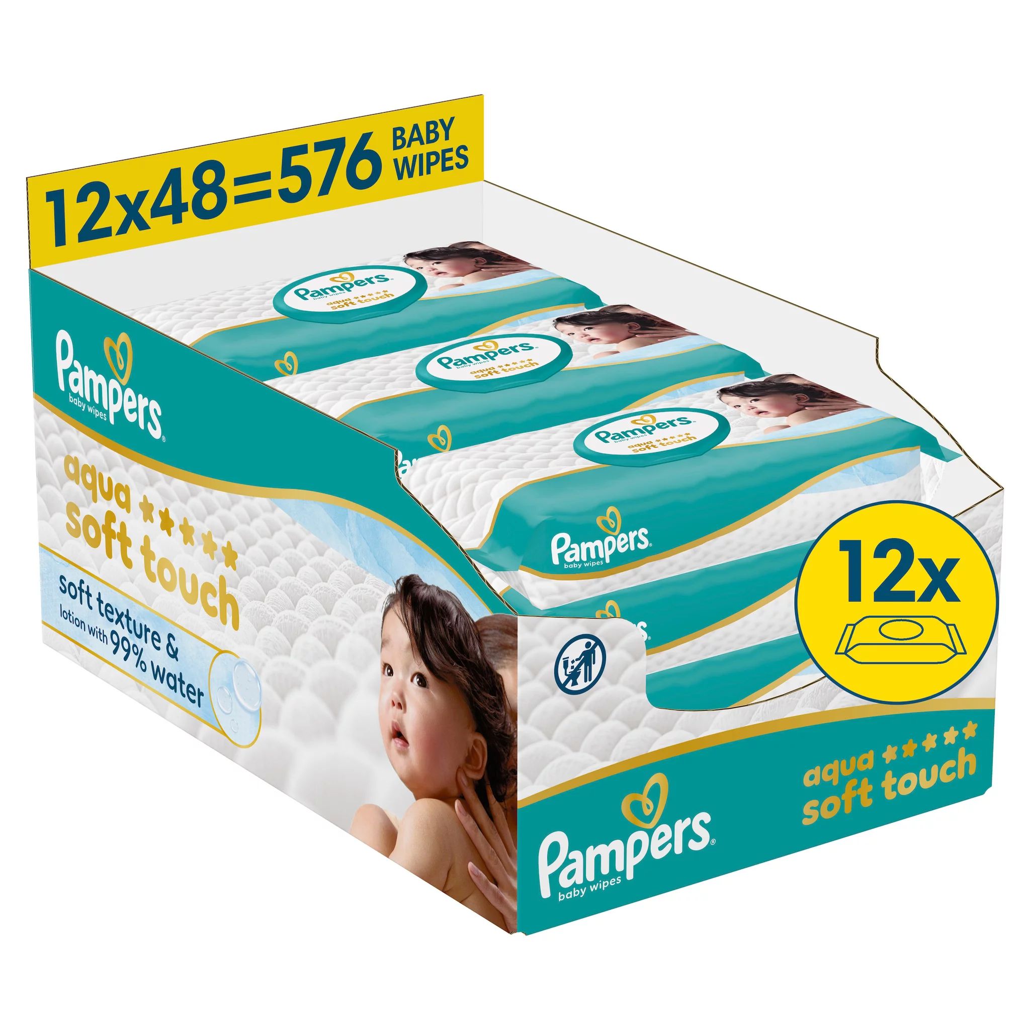 Pampers Feuchte Tücher Aqua Soft touch 12x