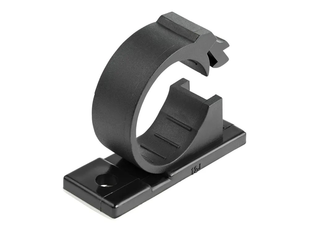 StarTech.com 100 Selbstklebende Kabelklemmen Groß - PC Kabelmanagement/Kabelhalterung - Kabel Organisator - Netzwerk/USB/Ethernet Kabelclips - Nylonklemme UL/94V-2 Brandklasse - Schwarz (CBMCC3)
