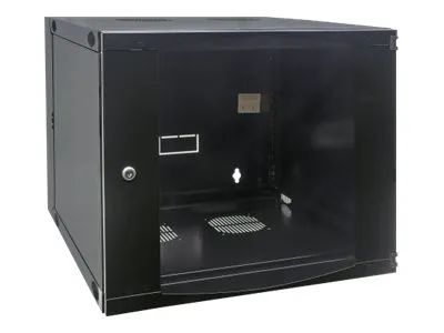 Intellinet Network Cabinet, Wall Mount (Double Section Hinged Swing Out), 15U, Usable Depth 385mm/Width 465mm, Black, Flatpack, Max 30kg, Swings out for access to back of cabinet when installed on wall, 19", Parts for wall install (eg screws/rawl plu