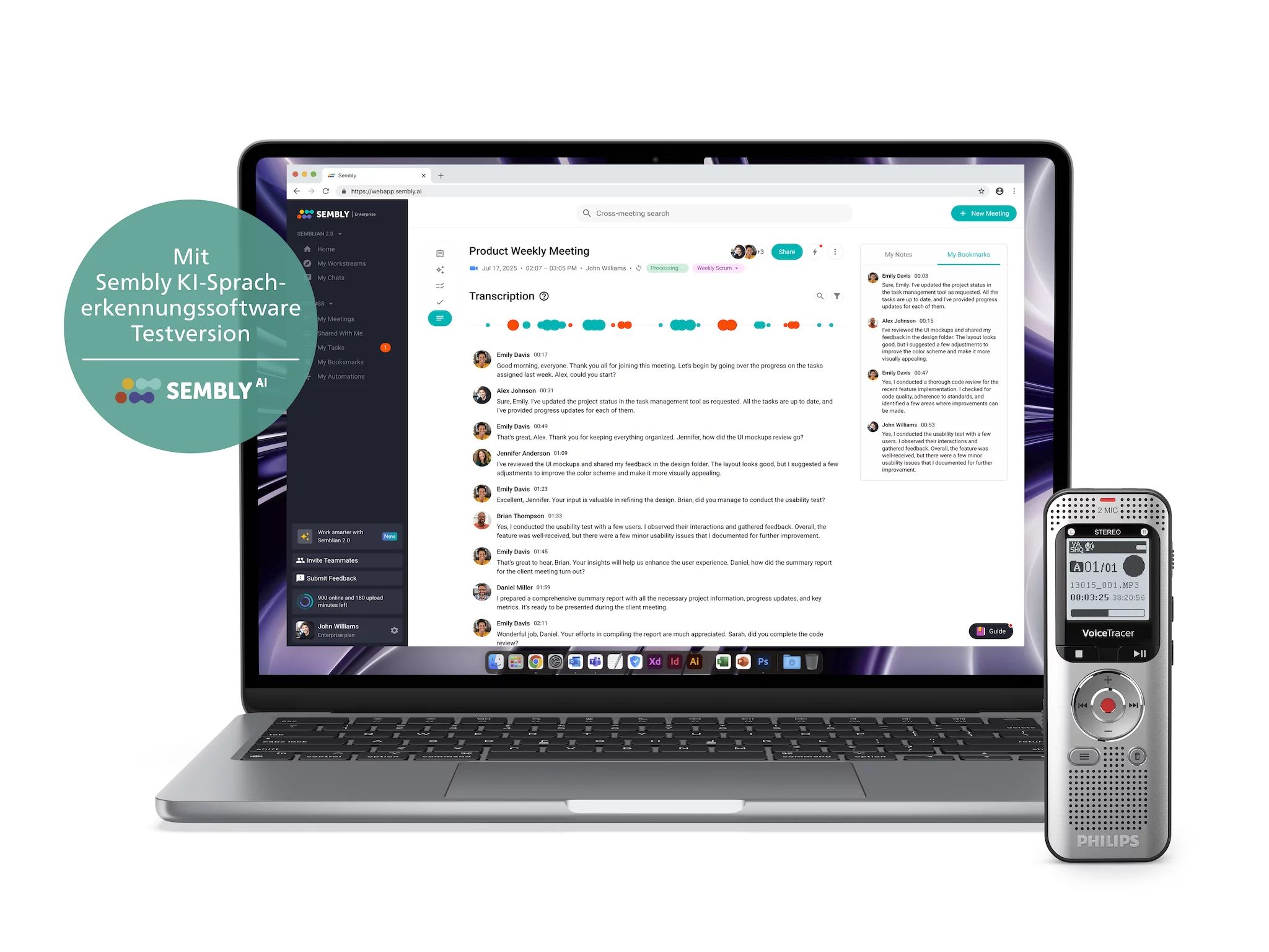 Philips Diktiergerät VoiceTracer DVT2015 - Recorder - 2.400 min