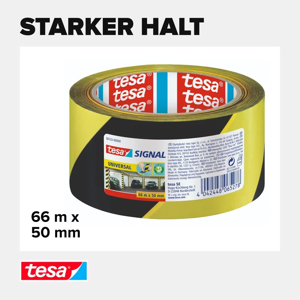 tesapack® PP Marking 66 m x 50 mm – gelb/blau – Markierungsband