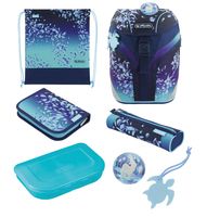 Herlitz SoftLight Plus Greenline Blue Ice - Brotdose - Federmäppchen - Pencil pouch - Schultasche - Sporttasche - Mädchen - Weiterführende & Grundschule - Rucksack - 18 l - Fronttasche - Seitentasche