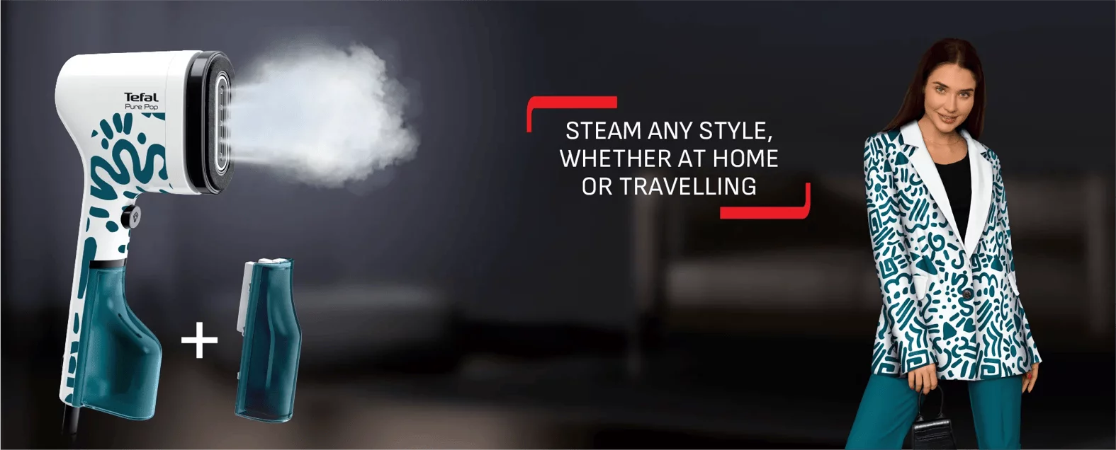 Tefal DT2040 Dampfbürste Travel & Pure POP Home - Alpenblau