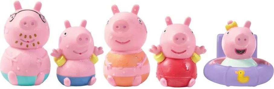 TOMY UK CO. Ltd. Peppa & Familie Badespritzer 5er Set