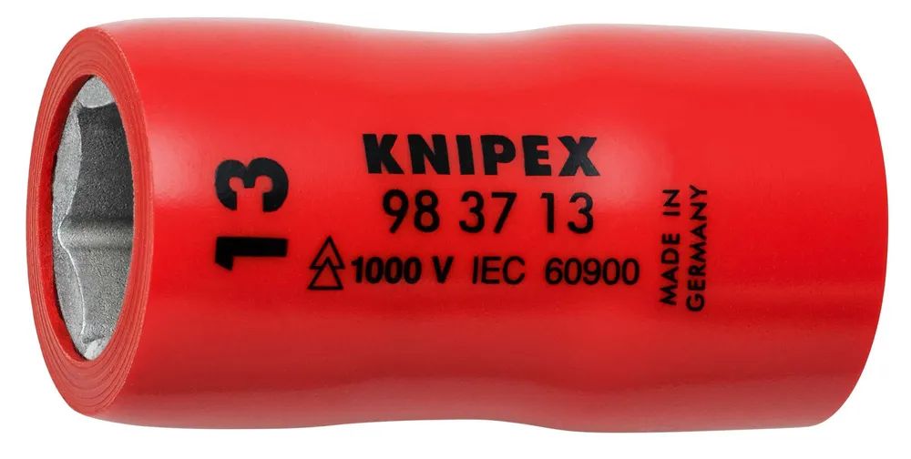 KNIPEX Steckschlüsseleinsatz für Sechskantschrauben mit Innenvierkant 3/8" 45 mm