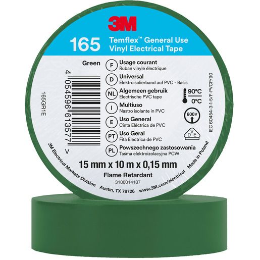 3M PVC-ISOLIERBAND 15MM X 10M GN / TEMFLEX 165 7100184726