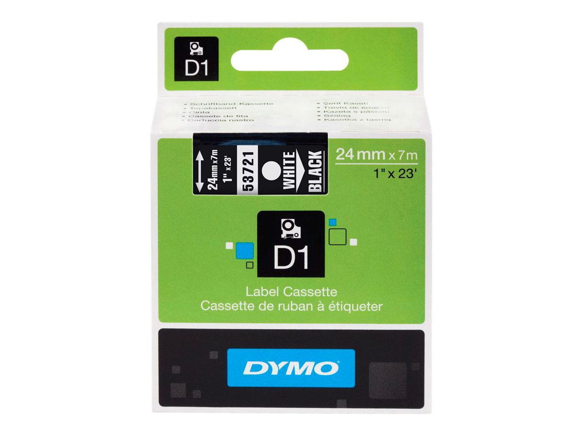 Dymo D1 - Selbstklebend - Weiß auf Schwarz - Rolle (2,4 cm x 7 m)