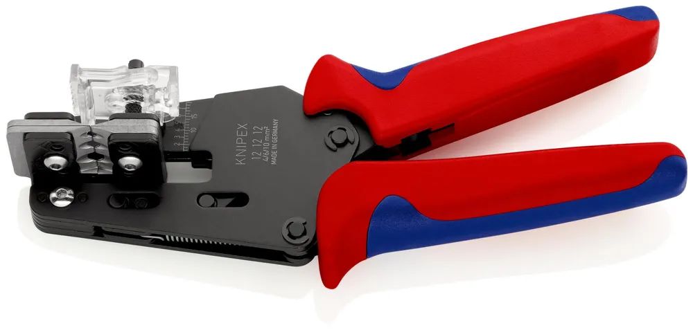 KNIPEX Präzisions-Abisolierzange mit Formmessern 4/6/10 mm² mit Mehrkomponenten-Hüllen brüniert 195 mm