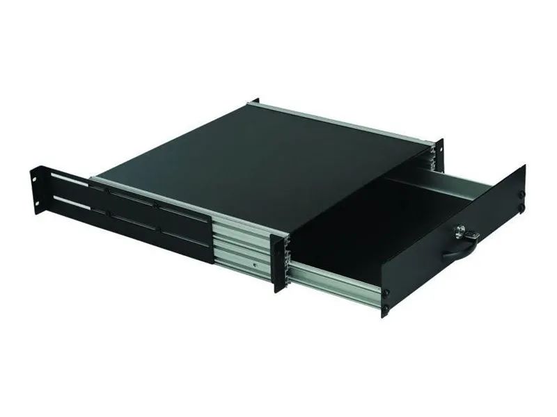 Lanview by Logon - Rack-Tastaturschublade - general use, lockable - Schrankmontage - Schwarz - 2U - 48.3 cm (19")