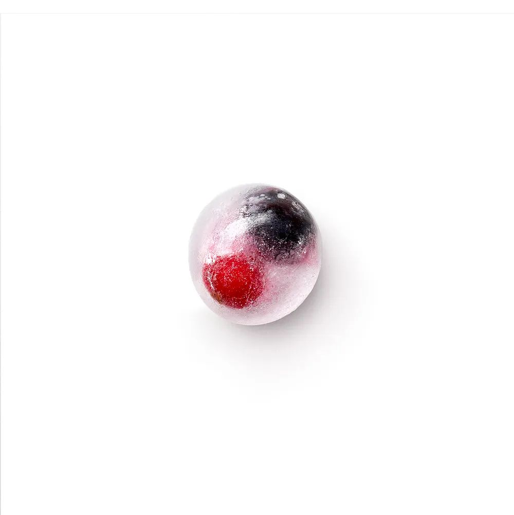 Lékué Kugelförmige Eiswürfelform mit Deckel - Red