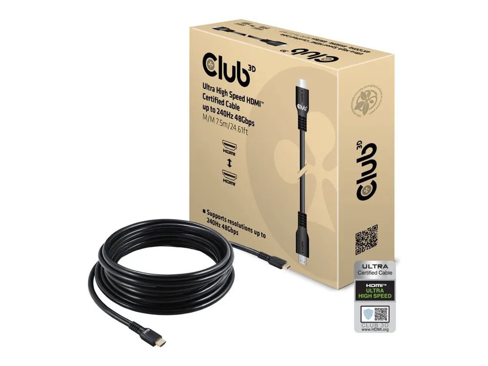 Club 3D Ultra High Speed - HDMI-Kabel - HDMI männlich zu HDMI männlich - 7.5 m - 4K240Hz (3840 x 2160)