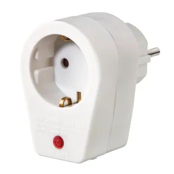 Hama Steckdosenadapter, Schutzkontakt-Steckdose, Überspannungsschutz, Weiß