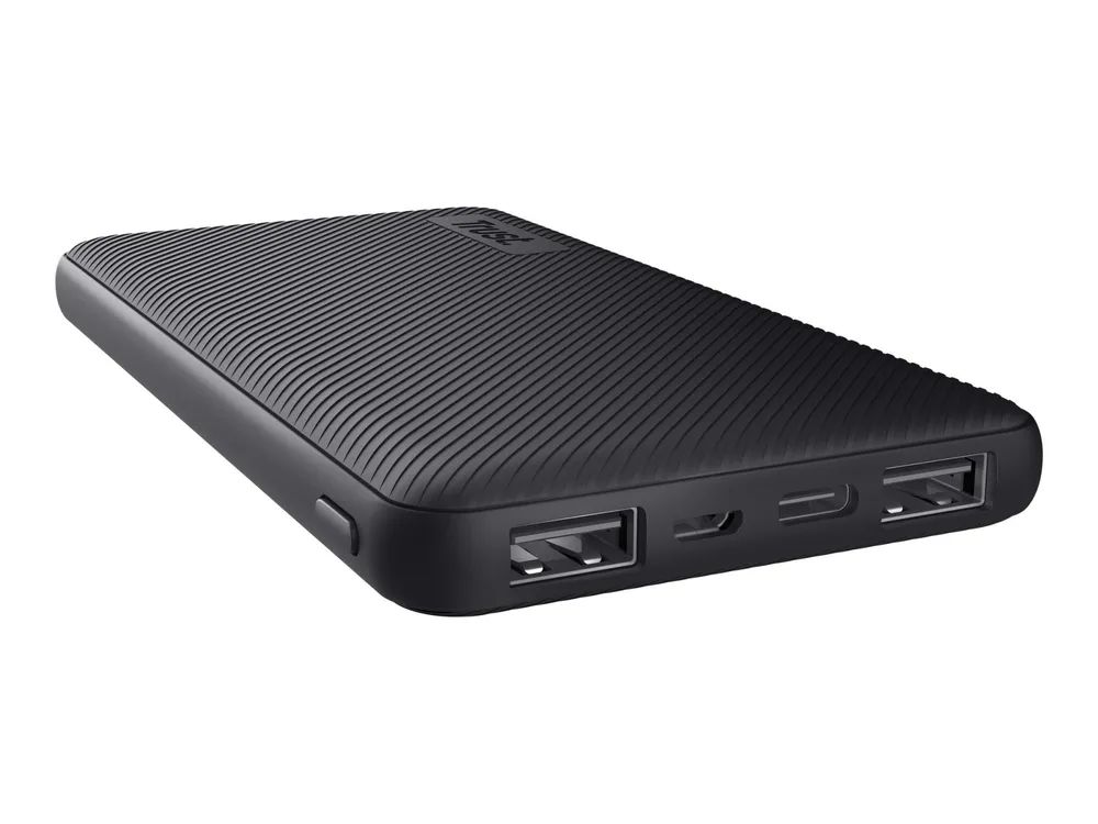 Trust Primo Ultra-thin - Powerbank - 10000 mAh - 37 Wh - 15 Watt - 3 A - Fast Charge - 3 Ausgabeanschlussstellen (2 x USB, USB-C)