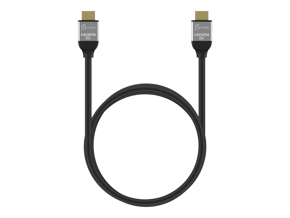 j5create Ultra High Speed - HDMI-Kabel - HDMI männlich zu HDMI männlich - 2 m - Vierfachisolierung - Schwarz - unterstützt 8K 60 Hz (7680 x 4320)