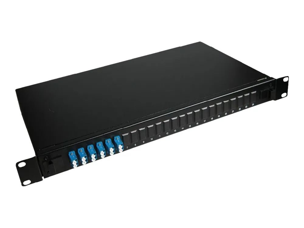 Lanview Patch Panel - Rack montierbar - LC Duplex SM X 6 - Schwarz - 1U - 48.3