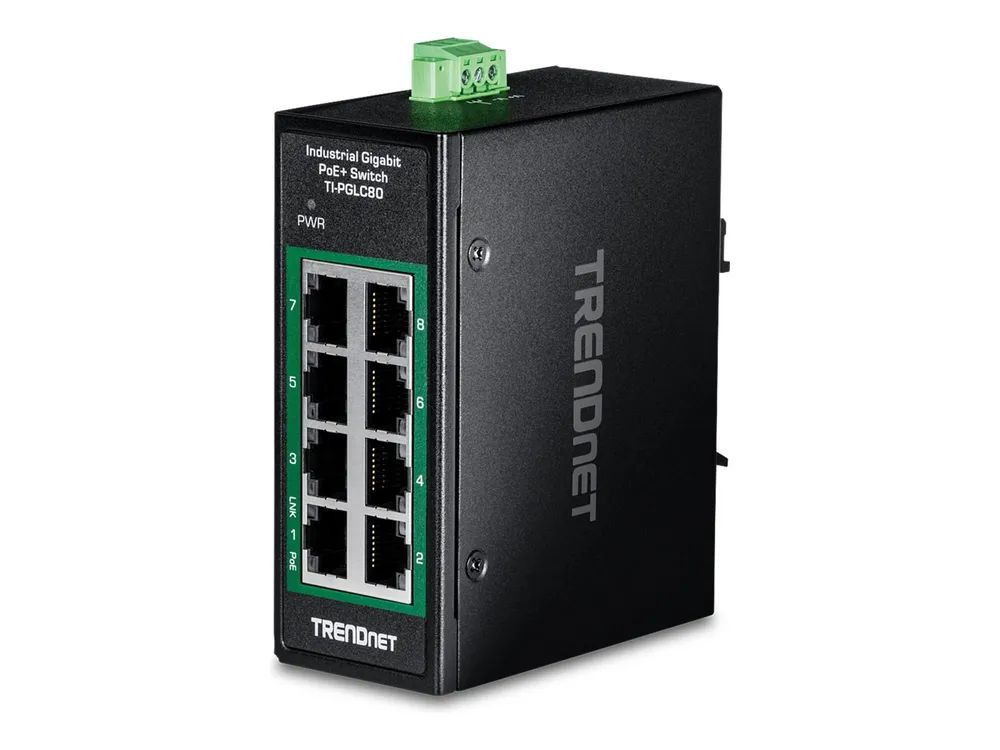 TRENDnet TI-PGLC80 - Version V1.xR - Switch - industrial, mini - 8 x 10/100/1000 (PoE+)