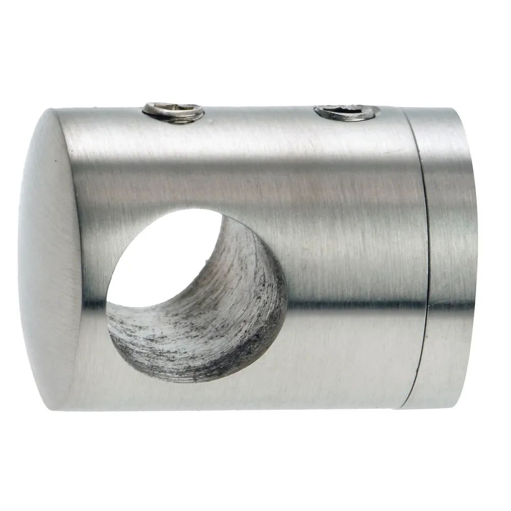 CROSO Querstabhalter für geraden Anschluss, Bohrung 10,2 mm, Edelstahl V2A