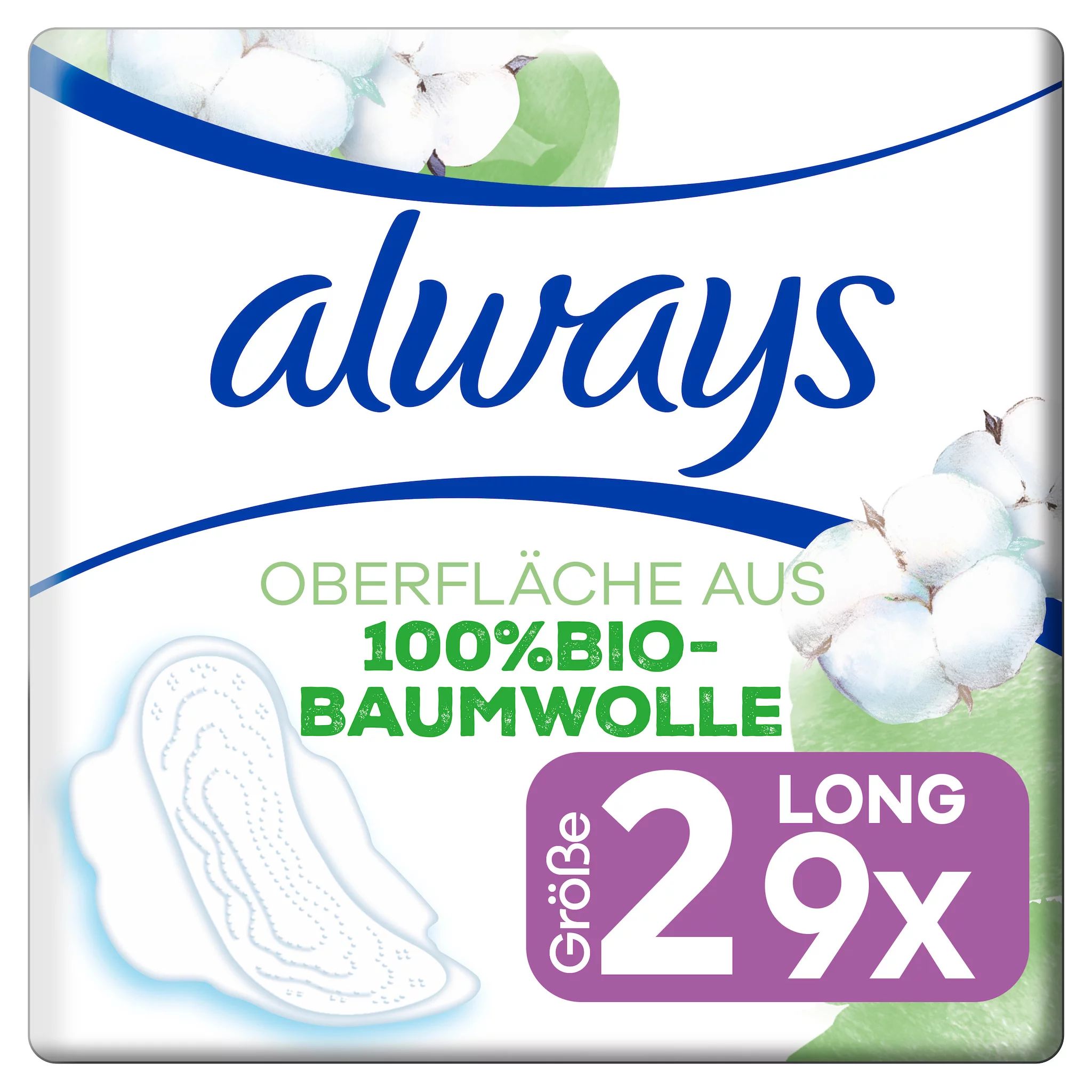 always Ultra Binde Cotton Protection Long mit Flügeln MP 9 - Magic Paper