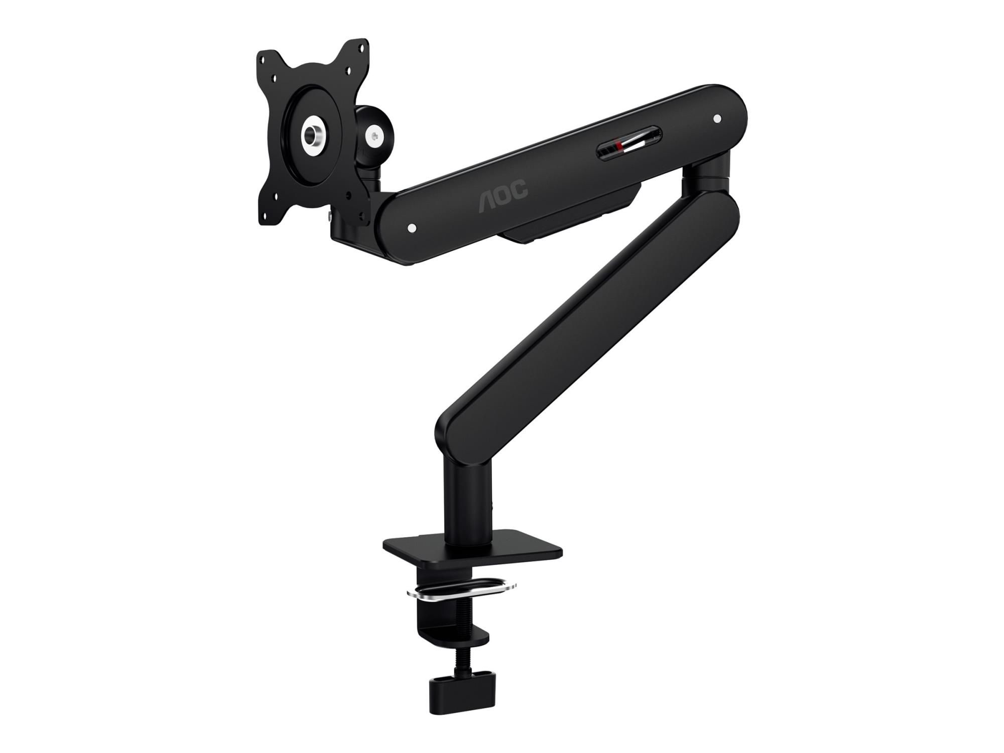 AOC AM400B - Befestigungskit (Monitorarm, Klemmmontagesockel, Tischplattenbohrung, Gasfeder) - einstellbarer Arm - für Flachbildschirm - Aluminiumlegierung - Schwarz - Bildschirmgröße: 43.18-86.36 cm (17"-34")