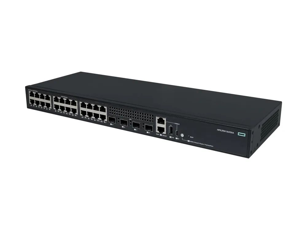 HPE Networking Comware 2150 24p 10M/100M/1G 4p SFP+ 1G/10G - Switch - L3 - managed - 24 x 10/100/1000Base-T + 4 x 1 Gigabit / 10 Gigabit SFP+ (Uplink / Stacking)