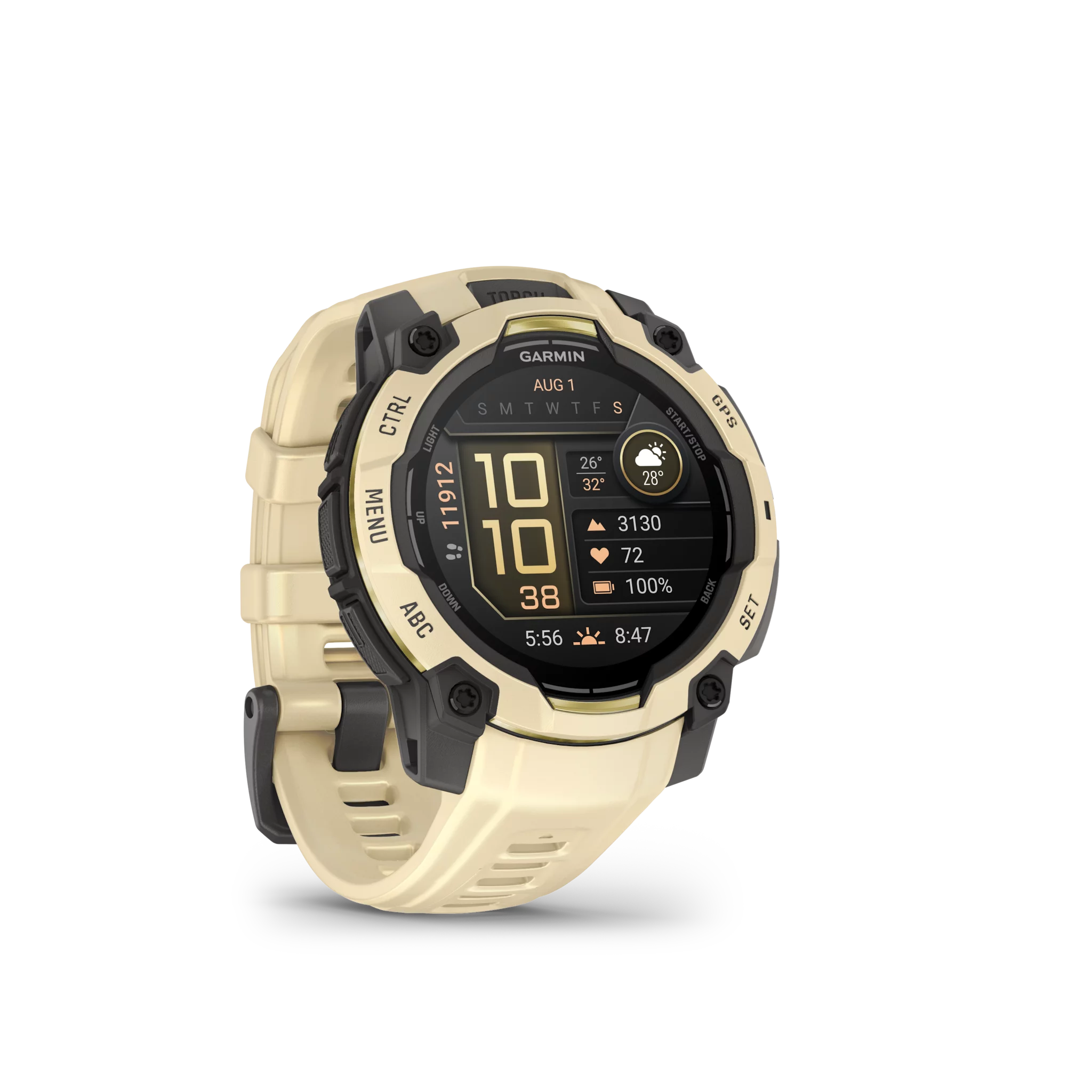 Garmin Instinct 3 AMOLED, 45mm Grau/Citrine mit Silikon-Wechselarmband, 22mm