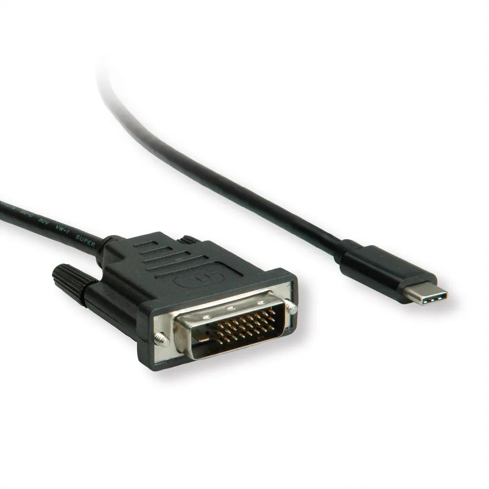 ROLINE USB Typ C - DVI Adapterkabel, ST/ST, 1 m