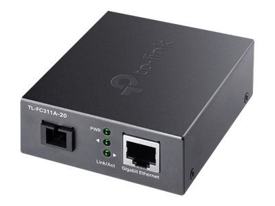 TP-LINK TL-FC311A-20 - V1 - Medienkonverter - 1GbE - 1000Base-T, WDM, 1000Base-SC - RJ-45 / SC Single-Modus - bis zu 20 km - 1310 (RX)