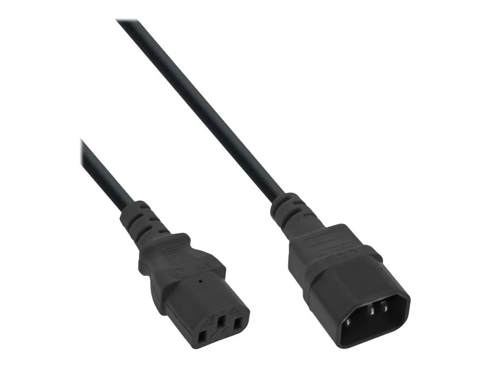 InLine 35er B-Pack Kaltgeräteverlängerung - C13/C14 - schwarz - 1,8m