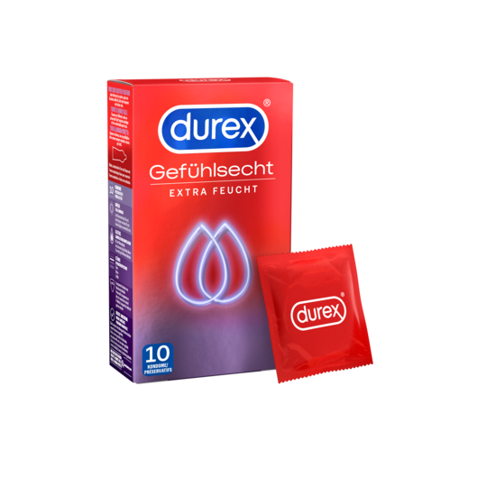 Durex Gefühlsecht Extra Feucht 10er Kondome