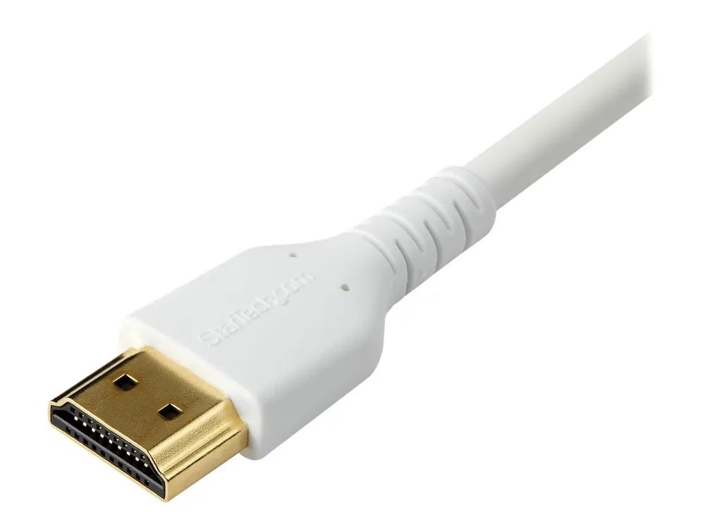 StarTech.com RHDMM2MPW HDMI Kabel (4K 60Hz, 2m, High Speed, HDMI 2.0, TPE- Kabel, mit Ethernet, robust, Aramidfaser) weiß