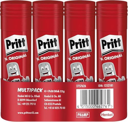 Henkel Pritt Klebestift, transparent, Banderole, 4x22g
