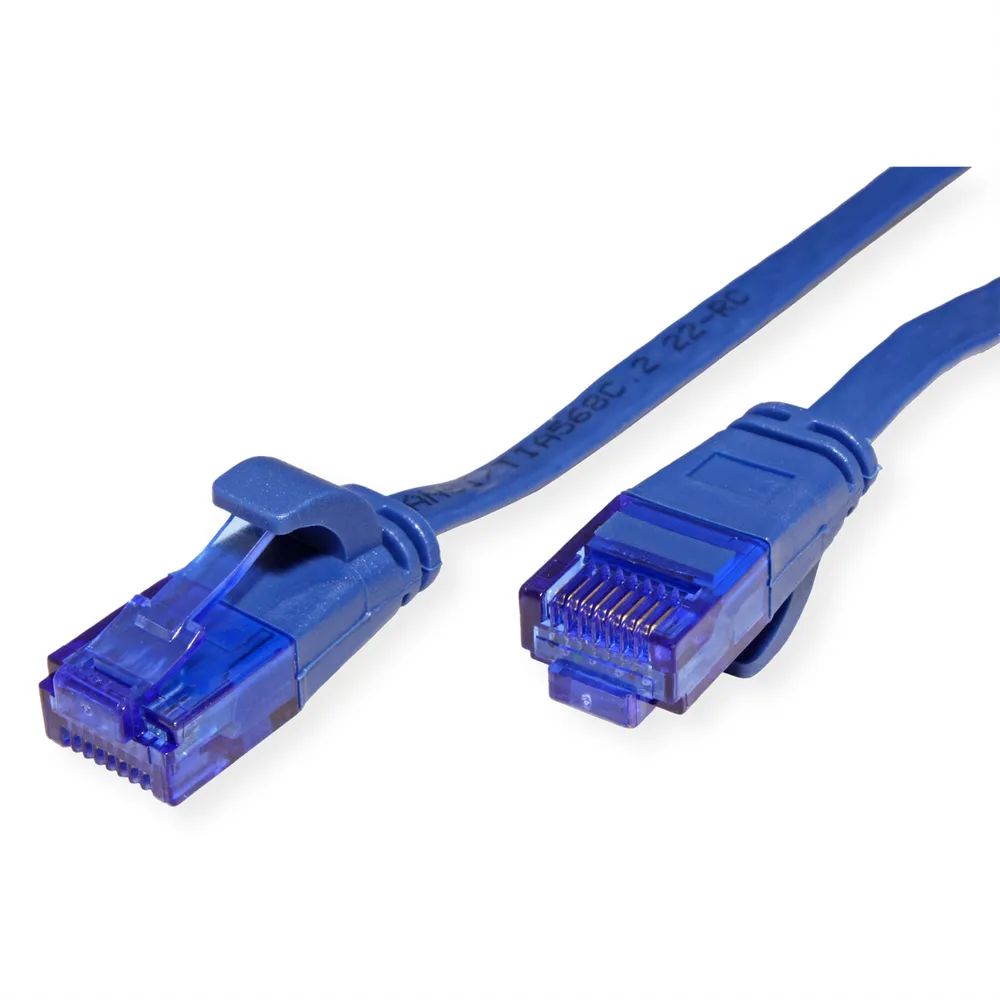 VALUE Patchkabel Cat.6A (Class EA) UTP, extra-flach, blau, 3 m