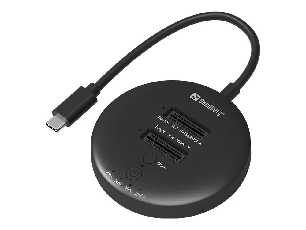 SANDBERG SSD-Dockingstation Schächte: 2 - M.2 - M.2 NVMe Card - USB-C 3.2 (Gen 2)
