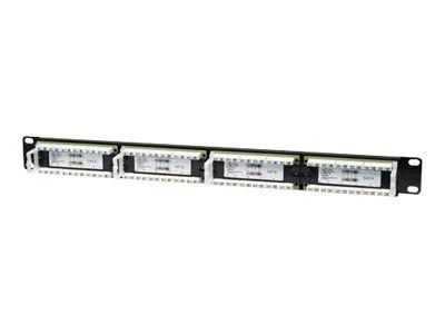 Intellinet 24-Port Cat6 Patchpanel, UTP, 1 HE - Patch Panel - CAT 6 - UTP - RJ-45 X 24 - Schwarz - 1U - 48.3 cm (19")