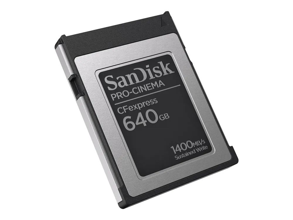 SanDisk CF Express PRO-CINEMA 640GB, Type B, 1700MB/s Lesen, 1500MB/s Schreiben