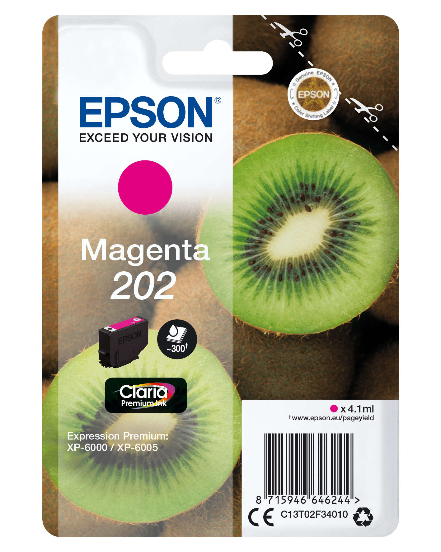 Epson 202 Tinte Kiwi Single, Standard, magenta