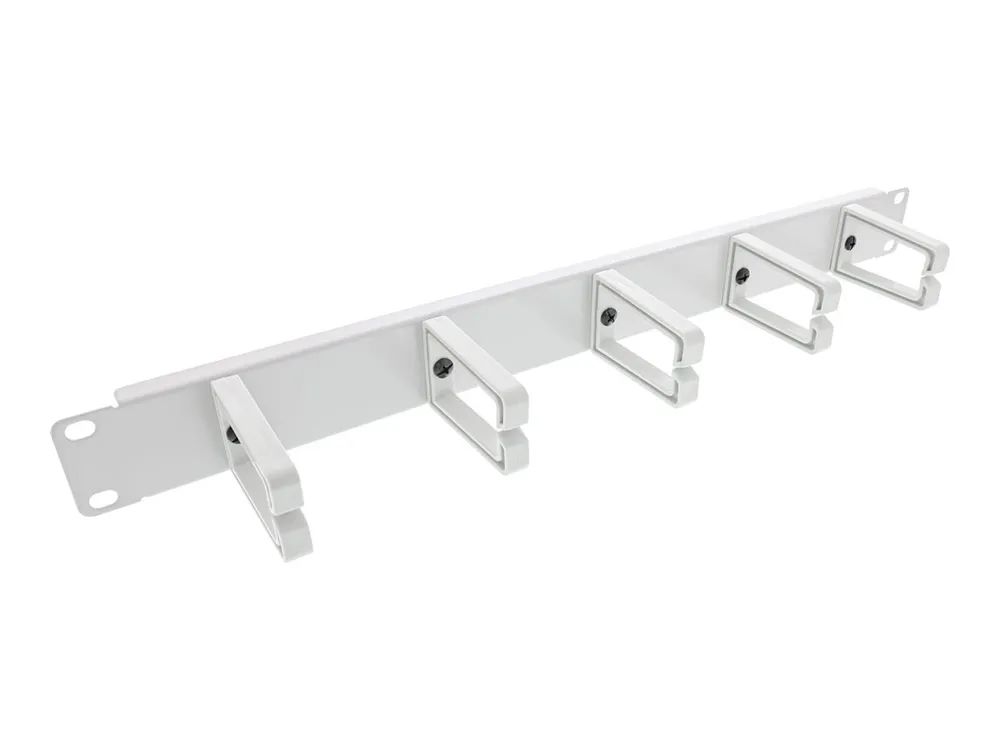 InLine 19" Kabelführungspanel - 5 Kunststoffbügel - RAL 7035 - grau