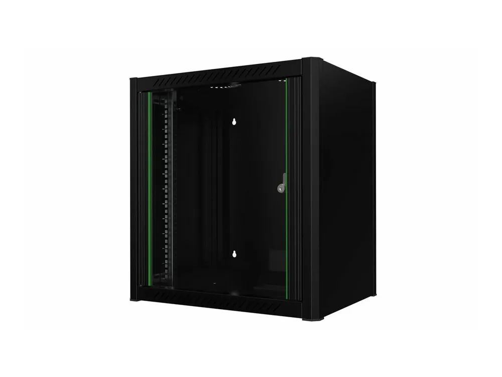 Lanview by Logon - Schrank Netzwerkschrank - 60 x 45 - geeignet für Wandmontage - RAL 9005, Schwarz - 12U - 48.3 cm (19")