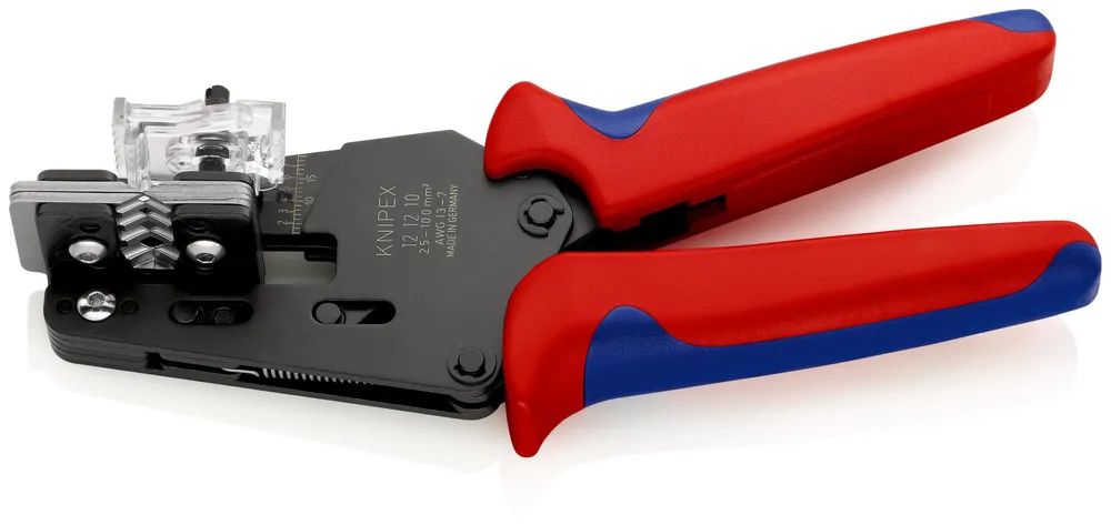 KNIPEX Präzisions-Abisolierzange mit Formmessern mit Mehrkomponenten-Hüllen brüniert 195 mm