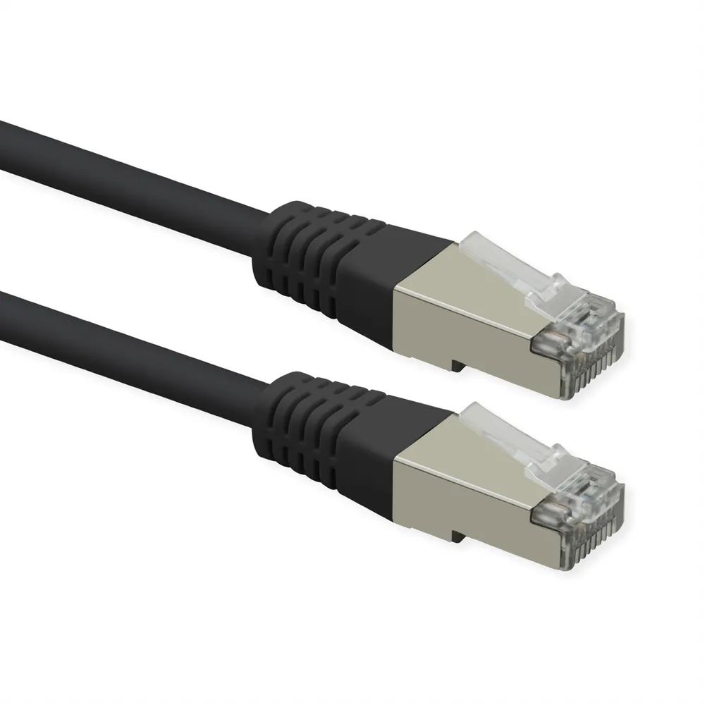 ROLINE Patchkabel Cat.6 (Class E), PoE, S/FTP (PiMF), schwarz, 15 m