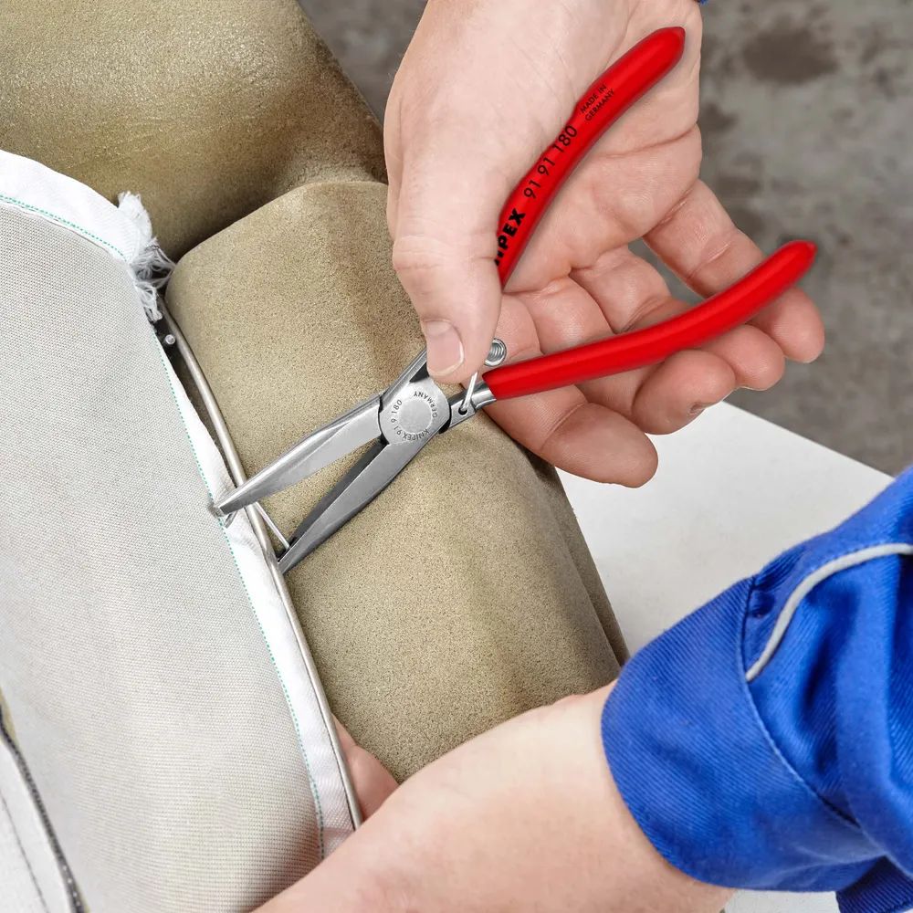 KNIPEX 91 91 180 Polsterklammerzange mit Kunststoff überzogen spiegelpoliert 180 mm