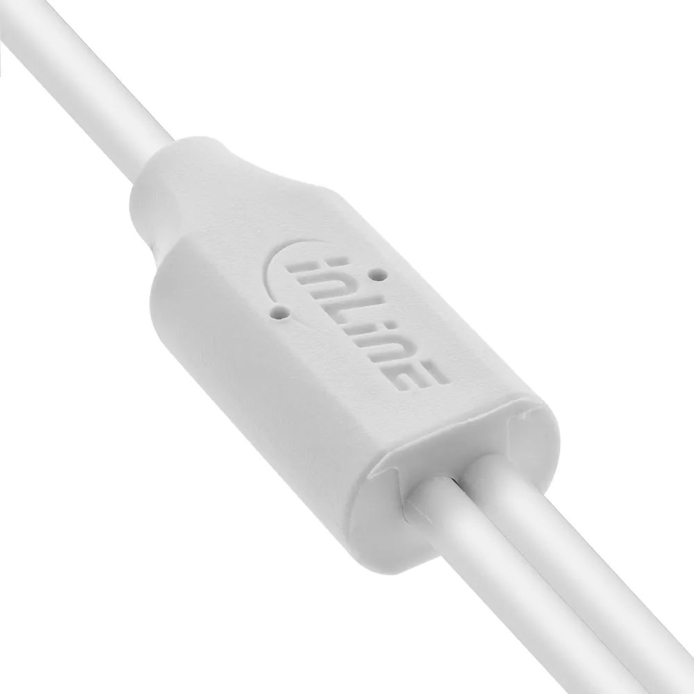InLine USB 2in1 Y-Ladekabel - 1x USB-A Stecker an 2x USB-C Stecker - weiß - 2m