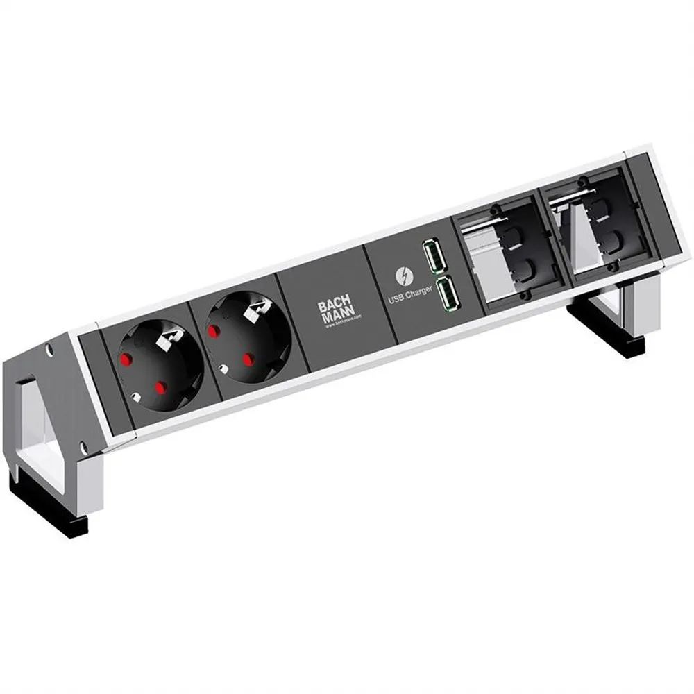BACHMANN DESK2 2x Schutzkontakt 2x ABD 1x USB Charger GST18, weiß