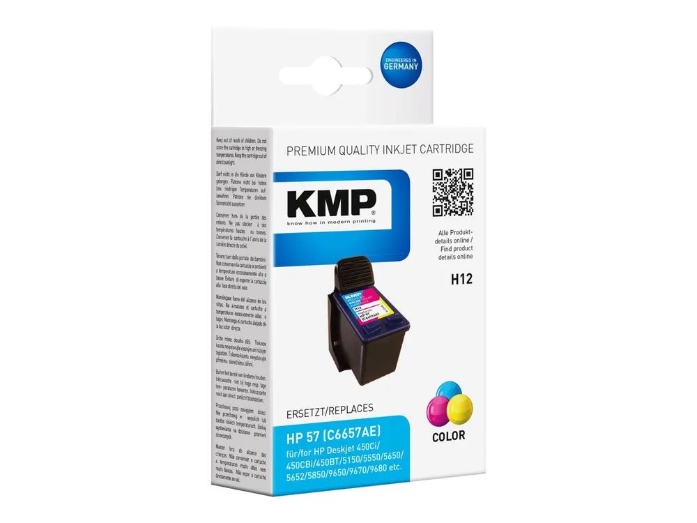 KMP H12 - 17 ml - Farbe (Cyan, Magenta, Gelb) - kompatibel - Tintenpatrone (Alternative zu: HP 57, HP C6657AE)