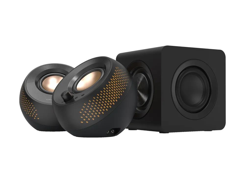 Creative Labs Creative Pebble X Plus - Lautsprechersystem - für PC - 2.1-Kanal - kabellos - Bluetooth - 15 Watt (Gesamt)