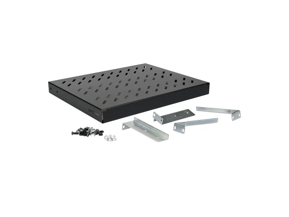 ROLINE Rack - Regal - 350 mm Tiefe, 50 kg Tragfähigkeit - RAL 9005, Jet Black - 1U - 48.3 cm (19")