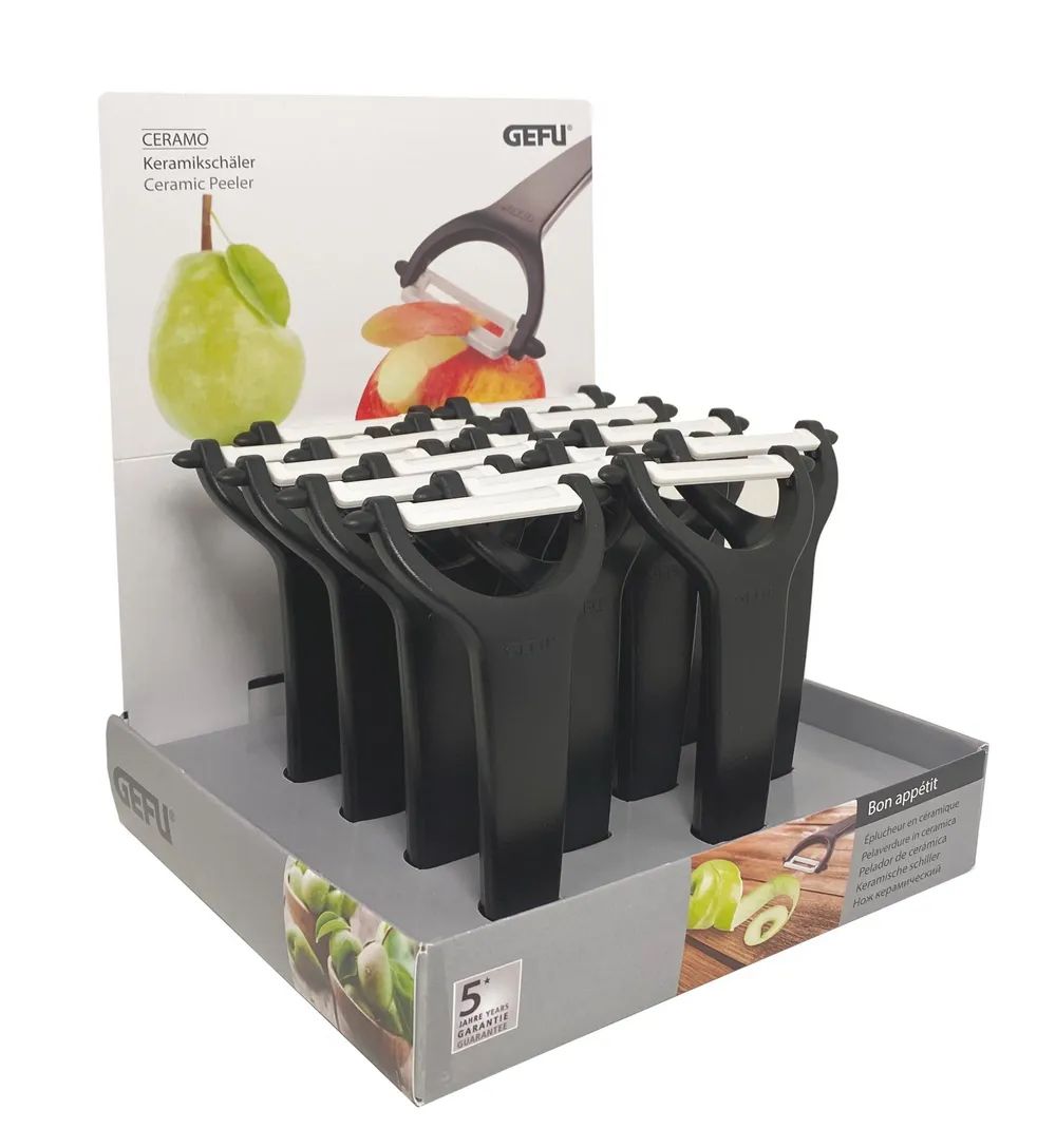 GEFU Display Keramikschäler CERAMO, 16 Stück