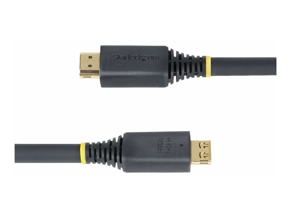 StarTech.com 20ft (6m) Active HDMI Cable w/Gripping Connectors - Highspeed - HDMI-Kabel mit Ethernet - HDMI männlich zu HDMI männlich - 6.1 m - abgeschirmt - Schwarz - halogenfrei, aktiv, Support von 4K 60 Hz, 1440 Pixel (UWQHD)