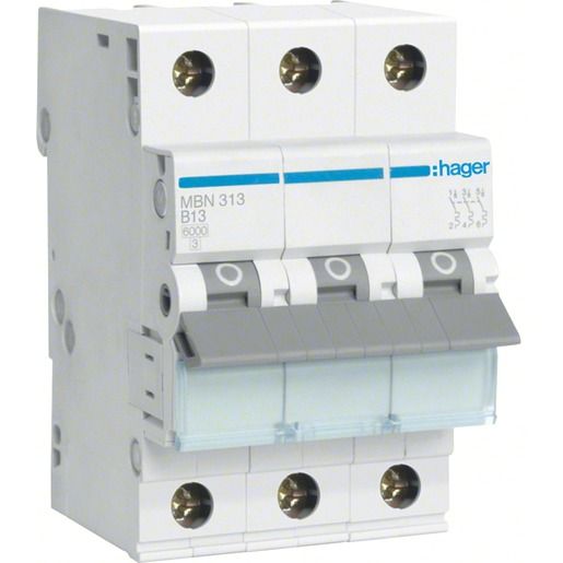 Hager LS-SCHALTER 3P 13A-B 6KA 3PLE / HAGER MBN313