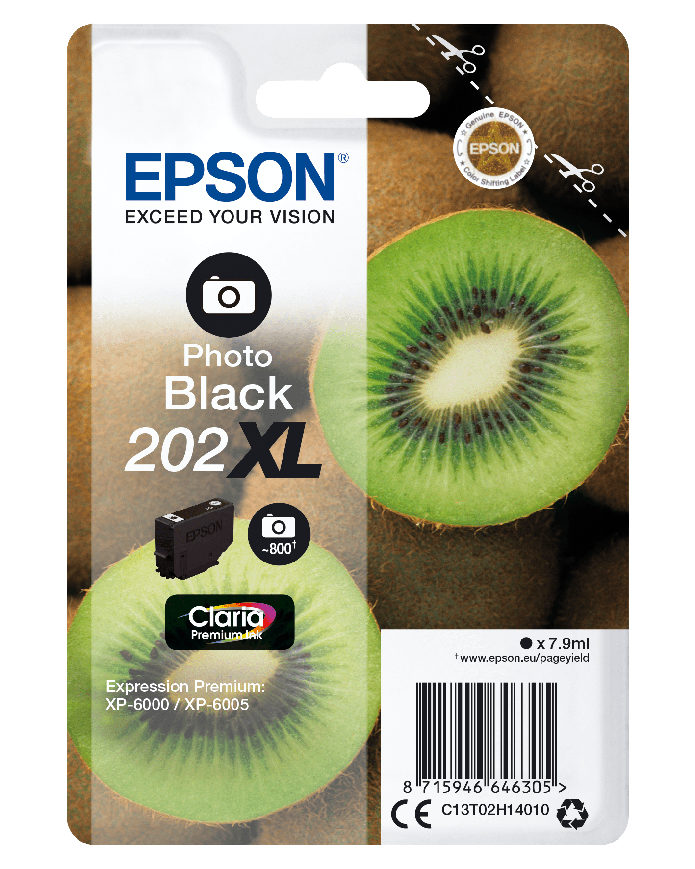 Epson 202 Tinte Kiwi Single, XL, Foto schwarz